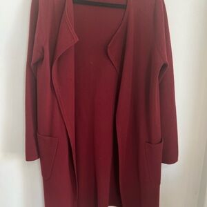 J. Crew Deep Red Open Cardigan